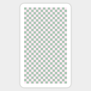 funky green and pink checkered gingham pattern Sticker